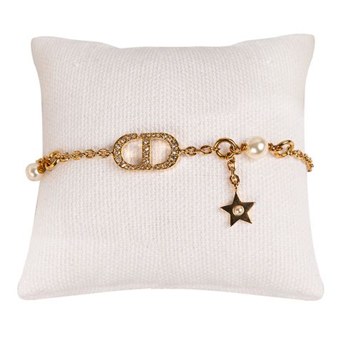 dior gold bracelet with pearl|christian Dior bracelet for women.